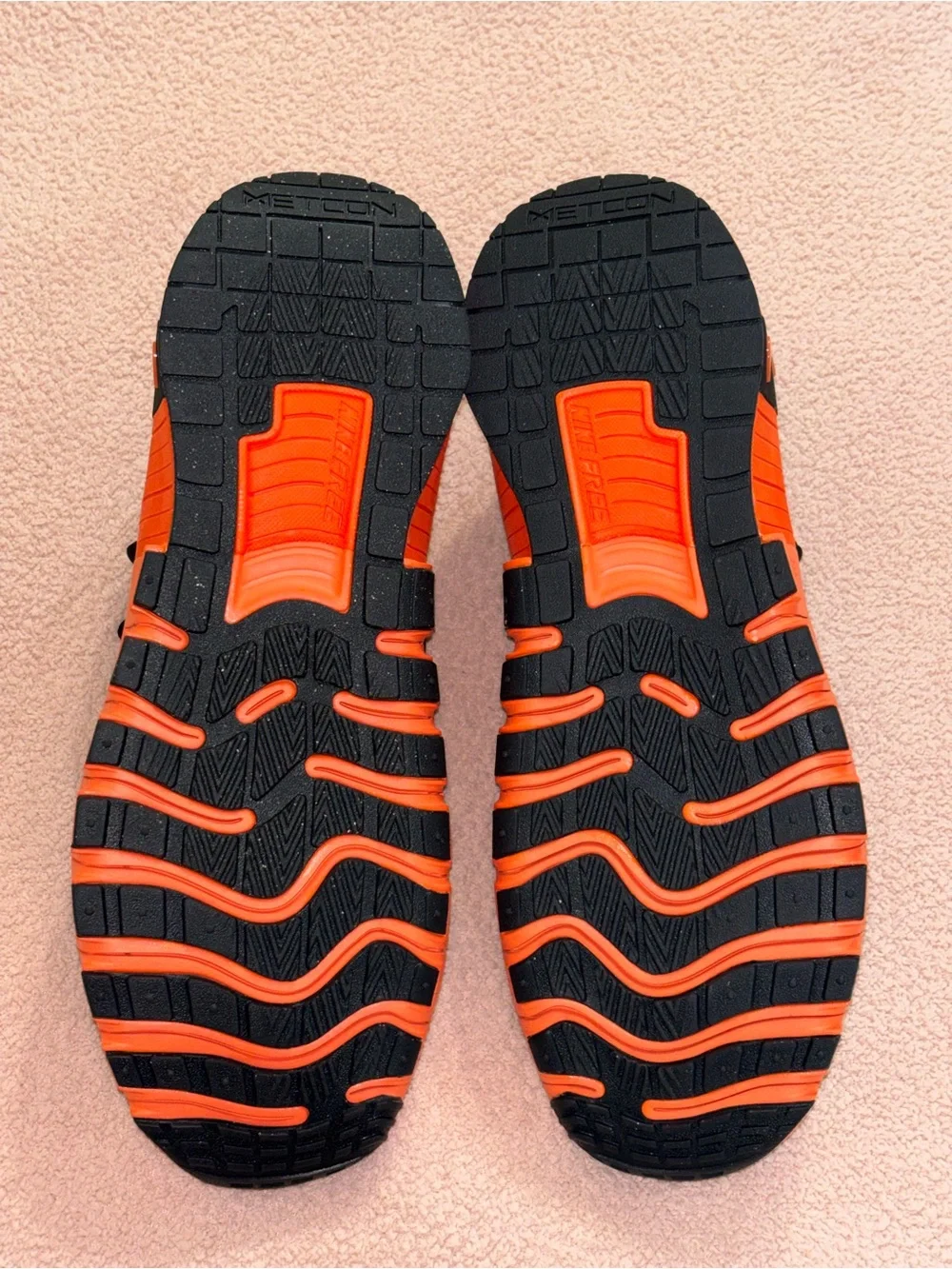 Nike Men’s Black and Bright Orange Training Sneakers
